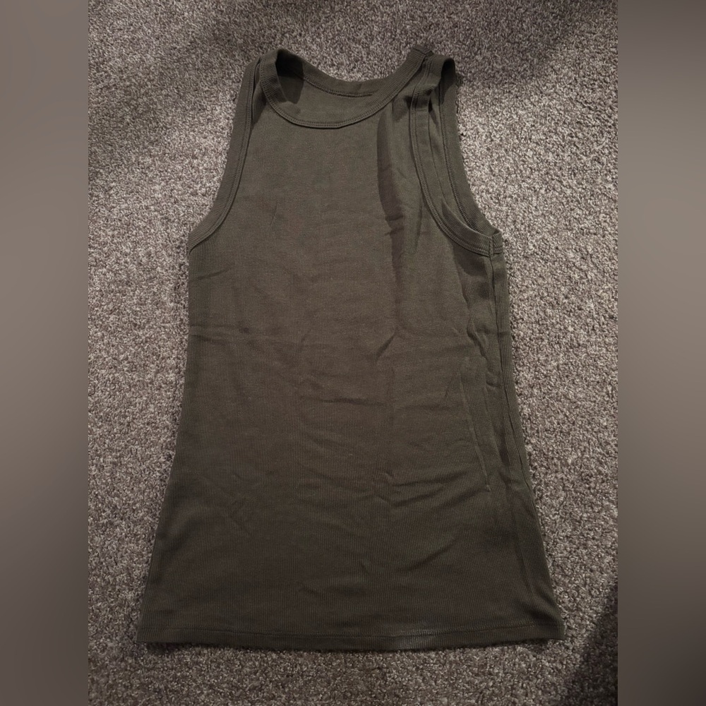 Olive Green Sleeveless Women's Top